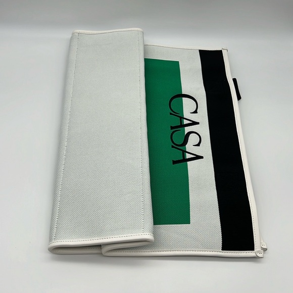 Casablanca Tennis Club Knit Logo Shopper Tote Bag White Green Black - Picture 5 of 16